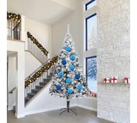 Mangloder Lot de 4 boules de Noël XXL en plastique bleu - Décoration de sapin de Noël et décoration de sapin de Noël - Décoration moderne pour sapin, intérieur et extérieur protégé