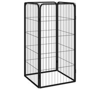 Mangloder Lot de 4 enclos pour chien - Noir - 50 x 100 cm - Acier revêtu par pulvérisation - Grille métallique pour chiot - Enclos anti-effraction pour jardin et entraînement en extérieur