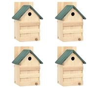 Mangloder Lot de 4 nichoirs à oiseaux en bois de sapin - 23 x 19 x 33 cm - Résistants aux intempéries - Pour jardin, balcon, terrasse, nichoir et mangeoire pour mésange