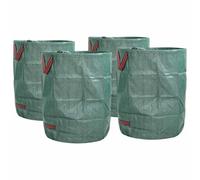 Mangloder Lot de 4 sacs poubelle de jardin, verts, en polypropylène, 66 x 66 x 83,5 cm, pliables, indéchirables, imperméables, avec double poignée, pour jardin, terrasse, recyclage et rangement des