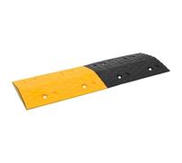 Mangloder Lot de 4 seuils de sol en caoutchouc jaune noir 97 x 32,5 x 4 cm avec surface antidérapante, montage facile, visibilité pour calmer la circulation, convient pour les chemins privés, les