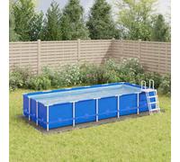 Mangloder Lot de 5 tapis de sol de piscine en polyester géotextile gris clair 550 x 280 cm 150 g/m² pour piscine, jacuzzi, pataugeoire, protection du sol non-tissée pour le jardin et l'extérieur