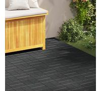 Mangloder Lot de 6 pierres de trottoir en caoutchouc noir - 40,5 x 40,5 x 2 cm - Antidérapant et résistant aux intempéries - Pour jardin, terrasse, pelouse et extérieur - Facile d'entretien