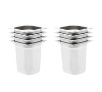Mangloder Lot de 8 récipients gastronorm GN 1/6 200 mm en acier inoxydable empilables pour buffet, restauration, restauration, bain Marie, Chafing Dish, garder au chaud, conserver, servir, cuisine