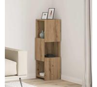 Mangloder Meuble d'angle chêne Artisanal en Bois d'ingénierie 30,5x30x95cm avec 3 étagères pour Rangement Bureau Salon Chambre entrée, Compartiments Pratiques et Design Moderne