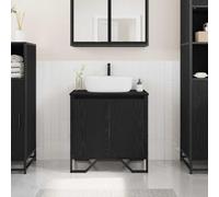 Mangloder Meuble de Lavabo Salle de Bain Chêne Noir 60 x 35 x 60 cm avec Rangements Muraux Armoire Suspendue pour Organisation Efficace et Style Moderne