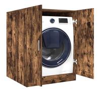 Mangloder Meuble pour Lave-Linge en Bois d'ingénierie chêne fumé 71x71,5x91,5 cm avec Fixation Murale Support Rangement buanderie Adaptable pour appareils de lessive séchoir Tambour Tuyau Filtre