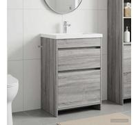 Mangloder Meuble sous lavabo de Salle de Bain Sonoma Gris en Bois d'ingénierie avec tiroirs spacieux pour Rangement Pratique et Organisation des Accessoires sanitaires dans Une Salle de Bain Moderne