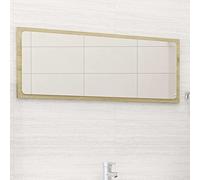 Mangloder Miroir de Salle de Bain Chêne Sonoma 90x1,5x37 cm avec Cadre en aggloméré Durable, Design Contemporain, idéal pour Rangement, Organisation et aménagement de Votre Espace sanitaire
