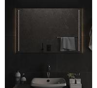 Mangloder Miroir de salle de bain LED 60 x 90 cm en verre 4 mm sans cadre avec port USB IP65 pour salle de bain, miroir de maquillage, miroir cosmétique, éclairage, montage mural vertical ou