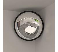 Mangloder Miroir de signalisation convexe pour intérieur, noir, diamètre 40 cm, en acrylique, panneau de sécurité et d'avertissement pour entrepôts, parkings, garages, hôpitaux, usines, intérieurs