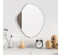 Mangloder Miroir mural argenté 50 x 40 cm, verre avec cadre en PVC, miroir complet pour couloir, salle de bain, vestiaire, miroir clair pour décoration de chambre et plus d'effet de pièce