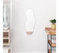 Mangloder Miroir mural argenté 70 x 30 cm en verre avec cadre en PVC, miroir cosmétique pour couloir, chambre à coucher, salle de bain, miroir tout le corps, à suspendre avec une large utilisation