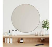 Mangloder Miroir mural rond argenté Ø 50 cm en verre et PVC Miroir décoratif moderne pour couloir, salle de bain, chambre à coucher et salon Montage mural clair pour les petites pièces