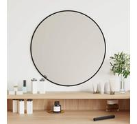 Mangloder Miroir mural rond noir Ø 50 cm en verre et PVC pour salle de bain, couloir, garde-robe, chambre à coucher et salon avec image claire et décoration moderne