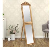 Mangloder Miroir sur pied doré - 40 x 160 cm - Design baroque - En verre et bois d'eucalyptus - Pliable - Pour couloir, chambre à coucher, vestiaire, maquillage et salle de maquillage - Décoratif et