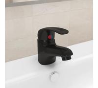 Mangloder Mitigeur monocommande noir 13 x 10 cm pour cuisine, salle de bain, douche avec cartouche en céramique et tuyaux flexibles en acier inoxydable, convient pour évier, lavabo, baignoire, bidet
