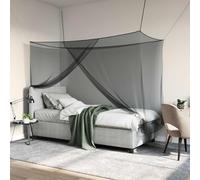 Mangloder Moustiquaire pour lit, 220 x 120 x 150 cm, noir, en polyester durable, avec ouverture cousue pour chambre à coucher, nuits d'été, protection contre les moustiques et les petits insectes