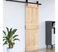 Mangloder NARVIK Porte en pin massif naturel 85 x 210 cm intérieur gain de place pour appartement maison chambre aspect bois clair montage nécessaire 21 kg