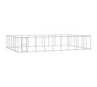 Mangloder Niche d'extérieur en acier galvanisé pour chien, 65,34 m², enclos pour chien avec grille, porte, sécurité et protection pour chiot, entraînement, jardin, terrasse, camping