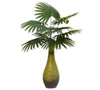 Mangloder Palmier artificiel 9 feuilles 65 cm vert plante artificielle en pot avec feuilles PEVA réaliste pour salon, bureau, balcon, jardin, décoration moderne avec support stable