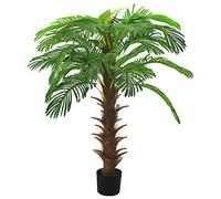 Mangloder Palmier artificiel Cycas avec pot de 140 cm, vert, plante artificielle réaliste avec 28 branches en bois massif et plastique, décoration pour salon, bureau et balcon