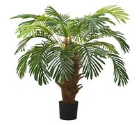 Mangloder Palmier artificiel Cycas avec pot de 90 cm, plante artificielle en bois massif et plastique, 22 ailes, pour salon, bureau, décoration intérieure et extérieure