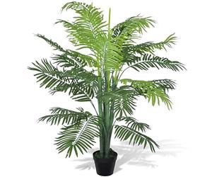 Mangloder Palmier phénix artificiel avec pot 130 cm - Plante artificielle réaliste moderne pour salon, bureau, balcon et décoration avec 28 feuilles