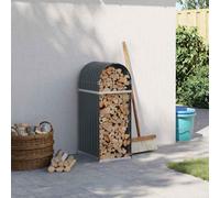 Mangloder Panier à bûches anthracite en acier galvanisé - 40 x 45 x 100 cm - Étagère pour bois de chauffage et support pour cheminée, poêle et foyer - Rangement stable pour jardin et terrasse