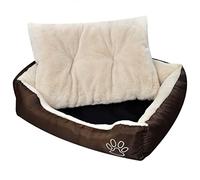 Mangloder Panier chaud pour chien avec coussin rembourré, taille L, antidérapant, imperméable, lavable, moelleux et doux, panier pour chien, panier pour intérieur, niche, 75 x 58 x 19 cm, pour chien