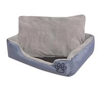 Mangloder Panier pour chien avec coussin rembourré, taille L, gris, 75 x 58 x 19 cm, imperméable, antidérapant, doux, moelleux, lavable, espace de couchage pour chien et chat dans une boîte, niche