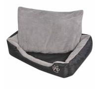 Mangloder Panier pour chien avec coussin rembourré, taille L, noir, imperméable, antidérapant, pour chiens et chats, 75 x 58 x 19 cm, pour intérieur, boîte et niche pour chien