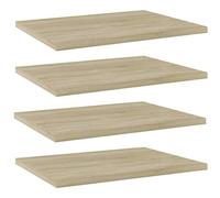 Mangloder Panneau de bibliothèque 4 pcs chêne Sonoma en Bois d’ingénierie pour Rangement Livre, étagère Murale modulable, Meuble de Salon Bureau Chambre, Support pour Niche ou casier