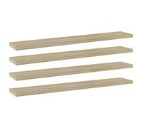 Mangloder Panneau de bibliothèque 4pcs en chêne Sonoma 60x10x1,5cm en aggloméré pour Meuble Rangement Livre Dossier classeur présentoir vitrine Colonne