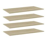 Mangloder Panneaux bibliothèque 4 pcs Chêne Sonoma 80x20x1,5 cm aggloméré pour Meuble de Rangement Salon Bureau Chambre avec Compartiments et niches