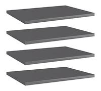 Mangloder Panneaux bibliothèque 4pcs Gris Brillant 40x30x1,5cm aggloméré pour Meuble Rangement Livre Dossier classeur vitrine Colonne casier Compartiment