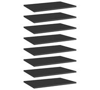 Mangloder Panneaux bibliothèque 8 pcs Noir Brillant 60x40x1,5cm aggloméré pour Meuble Rangement Livre Dossier classeur vitrine Colonne casier