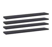 Mangloder Panneaux de bibliothèque 4 pièces Gris 60x10x1,5 cm en aggloméré pour Meuble de Rangement, étagère Murale modulable, idéal pour Salon, Bureau, Chambre ou entrée