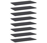 Mangloder Panneaux de bibliothèque 8 pcs Gris 80x40x1,5 cm en aggloméré pour Meuble de Rangement, étagère, Colonne, Niche, Salon, Bureau, Chambre, entrée, Maison, Appartement