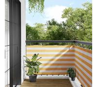 Mangloder Paravent de Balcon à Rayures Jaunes et Blanches 90 x 800 cm en Polyester Oxford résistant à l'eau avec œillets en Aluminium pour terrasse Jardin Piscine Protection Soleil et intimité