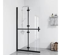 Mangloder Paroi de douche pliable 120 x 190 cm en verre ESG transparent avec cadre en aluminium, peu encombrant, montage réversible, nettoyage facile