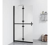 Mangloder Paroi de douche pliable en verre ESG dépoli 80 x 190 cm avec cadre en aluminium, peu encombrant, facile à nettoyer, montage réversible, kit de montage inclus pour rénovation de salle de bain