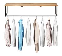 Mangloder Patère Murale en Bois d'acacia Massif 100x35x22 cm avec étagère Porte-Manteaux pour vestiaire, Rangement, Support, décoration et Organisation d'entrée ou Chambre