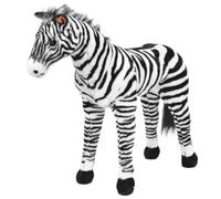 Mangloder Peluche zèbre debout, XXL, noir et blanc, jouet doux pour enfants à partir de 3 ans, partenaire douillet et compagnon de jeu de rôle dans la chambre d'enfant ou en déplacement