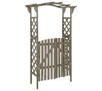 Mangloder Pergola avec Portail en Bois de Sapin Massif Gris 116x40x204 cm pour Jardin terrasse Patio avec Support pour Plante grimpante et ombrage extérieur