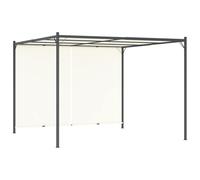 Mangloder Pergola avec Toit réglable en Acier Blanc crème 3x3 m pour Jardin terrasse Patio Support Plante Vigne et Rosier avec auvent Coulissant et Structure Robuste