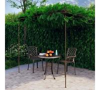 Mangloder Pergola de jardin - Marron vieilli - En fer - 3 x 3 x 2,5 m - Autoportante - Pour terrasse, balcon et entrée - Support pour roses, lierre et clématites - Résistant aux intempéries - Stable