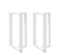 Mangloder Pieds de Table de Bar en T Blanc en Acier, Support réglable pour Plateau de 90-91 cm, 2 pièces, Support de Meuble Robuste, Fixation Facile pour rénovation et Bricolage