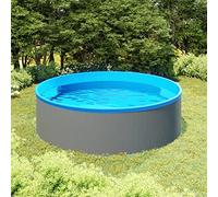 Mangloder Piscine à éclaboussures 350x90 cm Gris et Bleu, Bassin autoportant en Acier avec Liner en PVC, idéale pour baignade familiale en extérieur, Facile à Monter et à démonter