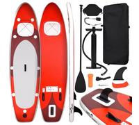 Mangloder - Planche à SUP gonflable - Rouge - 360 x 81 x 10 cm - Pour eau, loisirs, yoga, touring, stabilité, portable, polyvalent, débutant, famille, extérieur, rivière, mer, vague, équilibre